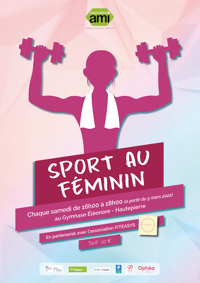 Affiche - Activités Sport au Féminin (2022) proposée par l'association AMI à Hautepierre