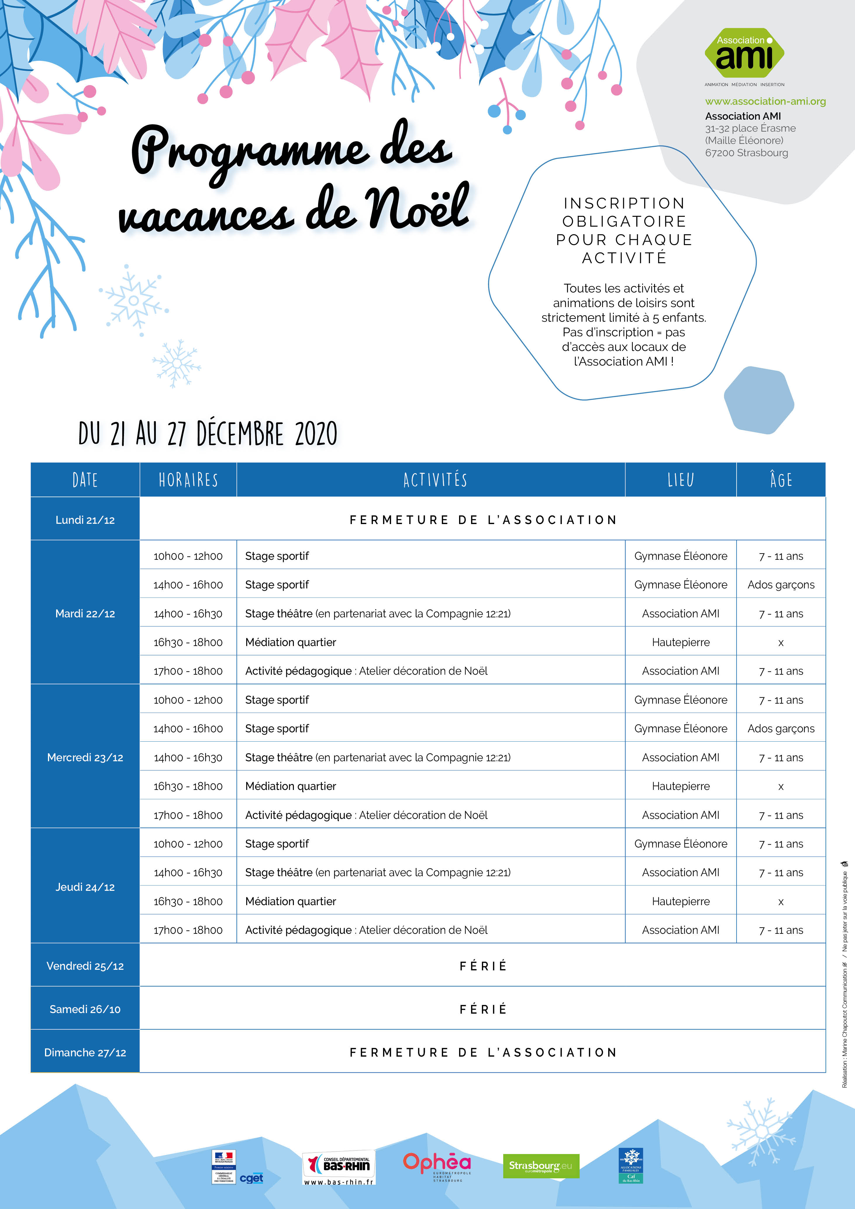 Programme Noel 2020 S52